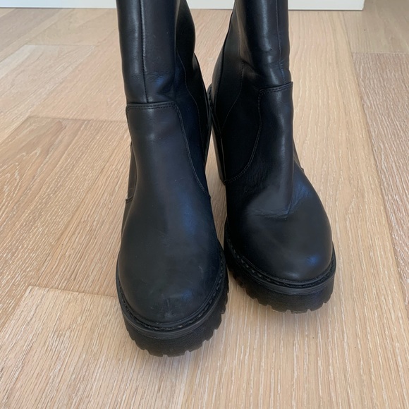 Rare Dr. Martens Magdalena II Platform Quad Heeled Boots Black Leather, 9 - Picture 4 of 10